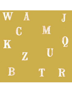 Katia Tela Soft French Terry Print Typo Mimosa