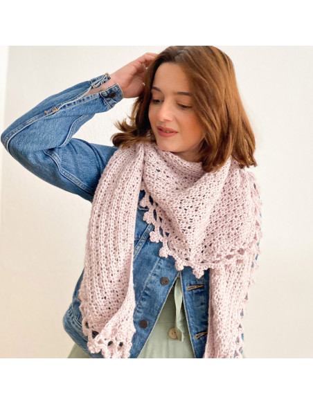 CasaSol Kit Teje Conmigo Chal Meiga ganchillo by @elclubdelacalceta