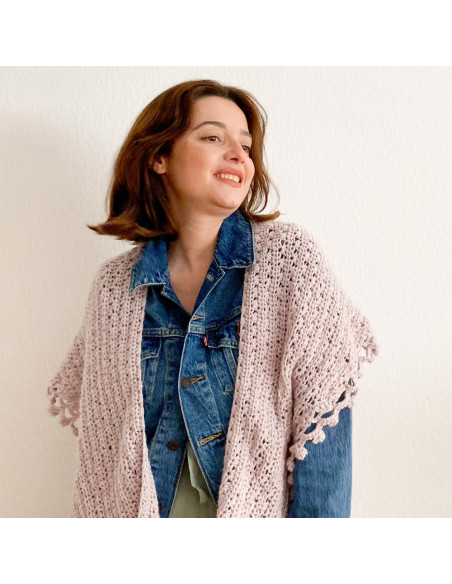 CasaSol Kit Teje Conmigo Chal Meiga ganchillo by @elclubdelacalceta