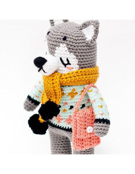 CasaSol Kit Teje Conmigo Ulv, el lobo amigurumi by @gallimelmas
