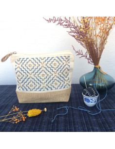 CasaSol Kit teje conmigo Neceser de Sashiko bordado by @needlebox